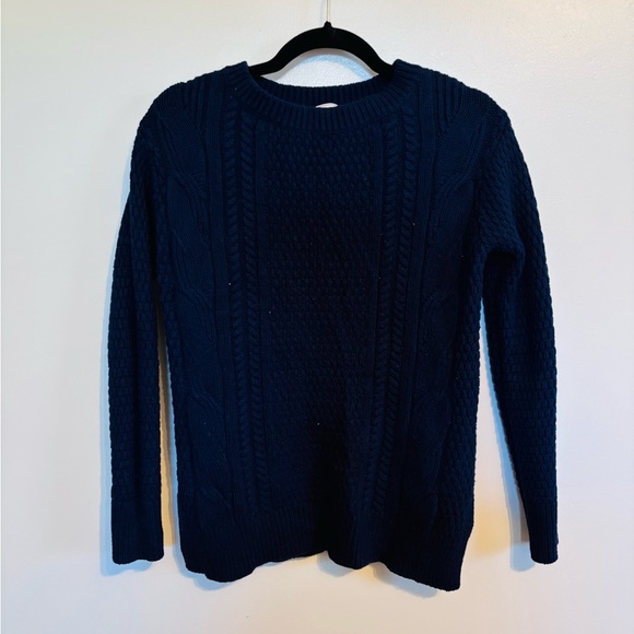 Gap wool dark blue cable knit sweater size small - Picture 1 of 5